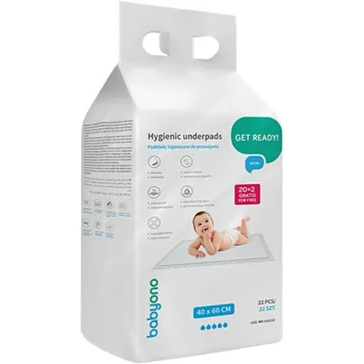 BabyOno Get Ready Hygienic Underpads jednorázové přebalovací podložky 40 x 60 cm 22 ks