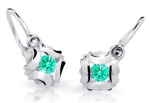Cutie Jewellery Slušivé dětské náušnice z bílého zlata C2216-10-X-2 světle zelená