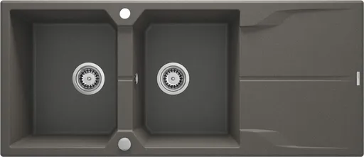 DEANTE Andante antracit metalic Granitový dřez, 2 bowl s odkapávačem ZQN_T213