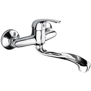 Mereo Dřezová nástěnná baterie, Lila, 150 mm, s ramínkem plochým vyhnutým 210 mm, chrom