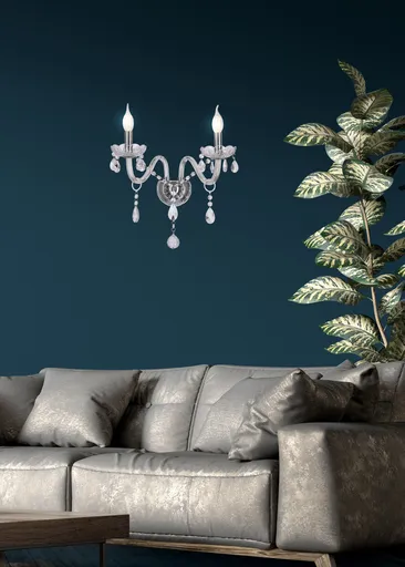 Nástěnná lampa Cristallo 2x40W E14 průhledná