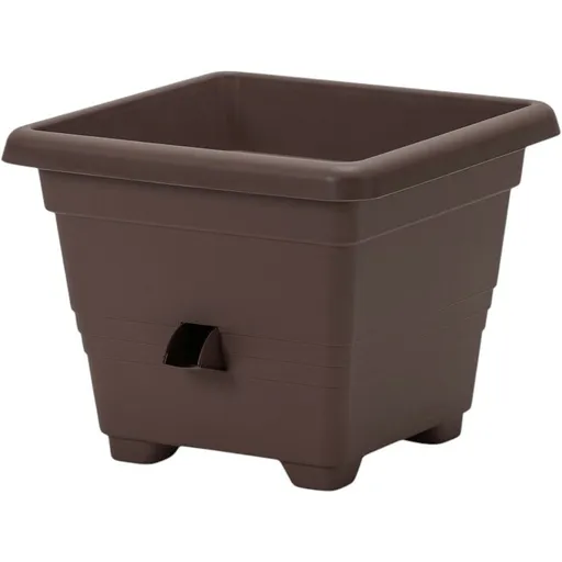 Samozavlažovací květináč BERGAMOT, čokoláda, Plastia, 30 x 30 cm