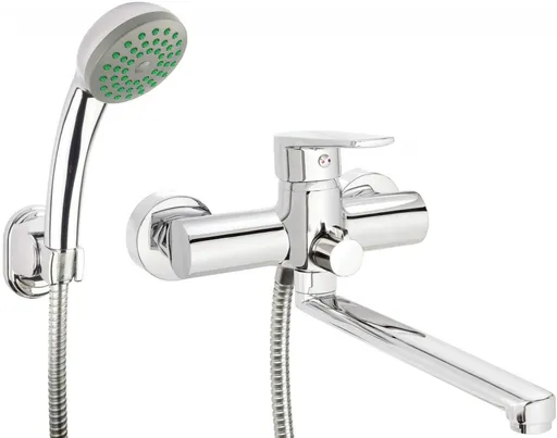 DEANTE Tubo Umyvadlová a vanová baterie, nástěnná, s podlouhlou výpustí připojení hadice včetně příslušenství BUT_057M