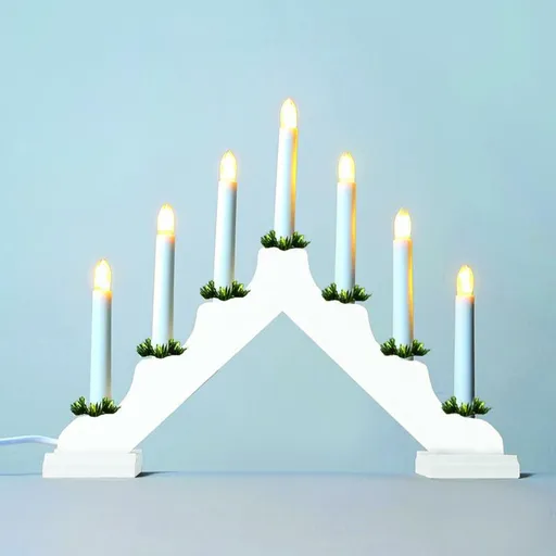 Exihand Adventní svícen LED 2262-210 dřevěný bílý, 7x34/0,2W                                                          KONST