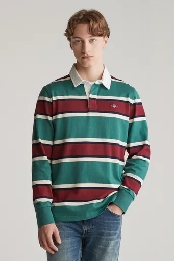 POLOKOŠILE GANT YARN DYED STRIPED HEAVY RUGGER WOODY GREEN