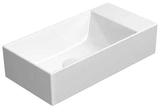 GSI KUBE X keramické umývátko 50x25cm, bez otvoru, pravé/levé, bílá ExtraGlaze 9486011