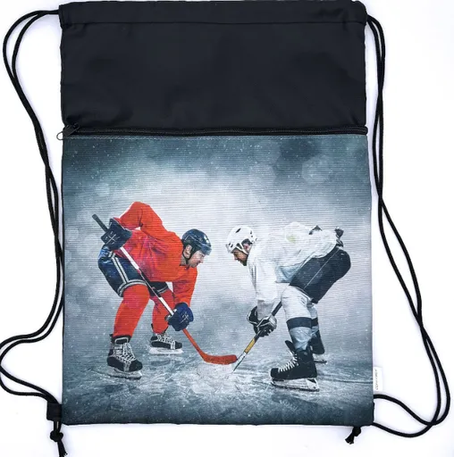 Sáček na přezůvky - Lední hokej, šedý