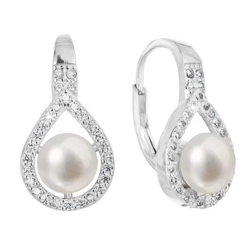 Evolution Group - Pavona Jemné stříbrné náušnice s pravými perlami 21053.1