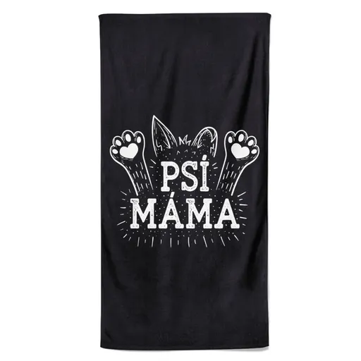 Osuška Psí máma black (Velikost osušky: 70x140cm)