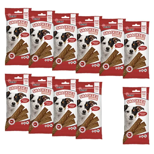 Akinu SNACKSES Hovězí plátky pamlsek pro psy 11 x 12 ks
