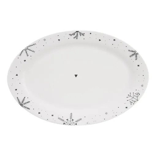 Porcelánový servírovací talíř oválný VLOČKA