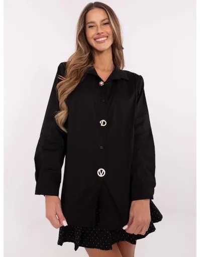 Černá elegantní dámská košile s límečkem