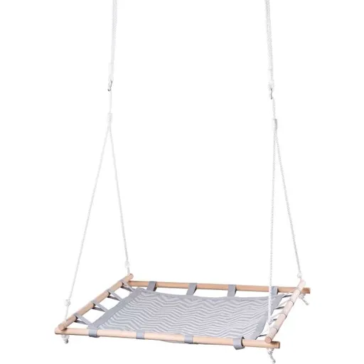 WOODY ROCKING SQUARE 100 CM Houpací čtverec s textilií, šedá, velikost