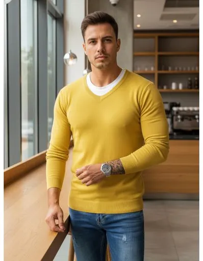 Pánský svetr OMAR žlutý