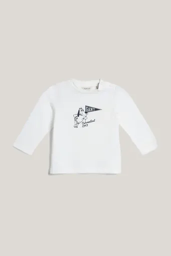 TRIČKO GANT GRAPHIC LS T-SHIRT EGGSHELL