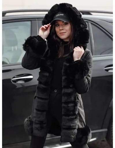 Dámská bunda s kožešinou FURRWINT černá