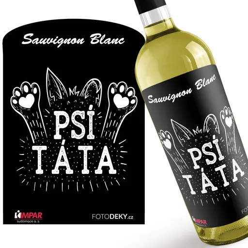 Víno Psí táta – tlapky (Druh Vína: Bílé víno)
