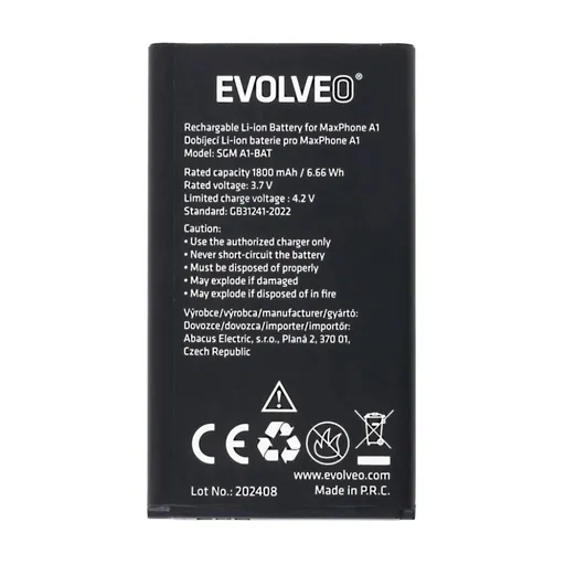 EVOLVEO originální baterie 1800 mAh pro MaxPhone A1