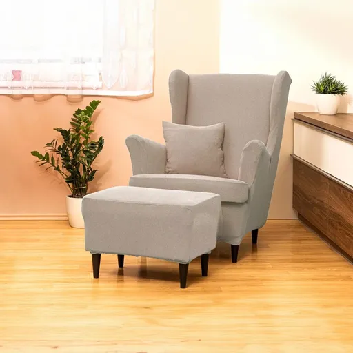 Astoreo Potah na křeslo ušák s podsedákem Gisela, béžový