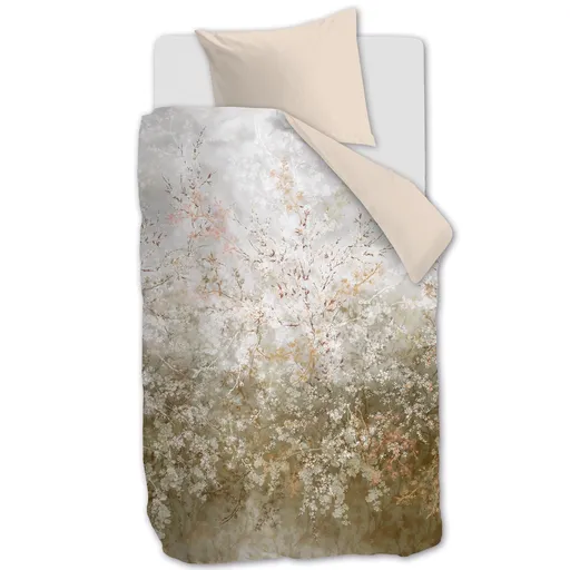 Jednolůžkové povlečení FLORESENCE 140 x 200 cm, přírodní, bavlněný satén, Kardol