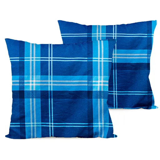 4Home Flanelový povlak na polštářek Blue plaid, 40 x 40 cm