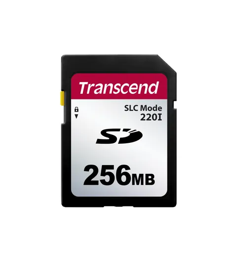 Transcend 256MB SD220I MLC průmyslová paměťová karta (SLC mode), 22MB/s R,20MB/s W, černá