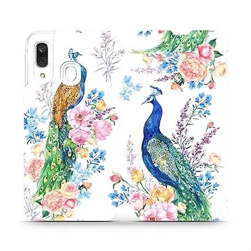 Flipové pouzdro na mobil Samsung Galaxy A40 - MX08S Pávi (5903516028122)