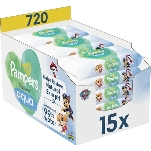 Pampers Harmonie Aqua Paw Patrol vlhčené čisticí ubrousky pro děti 720 ks