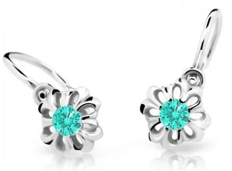 Cutie Jewellery Něžné dětské náušnice z bílého zlata C2208-10-X-2 světle zelená