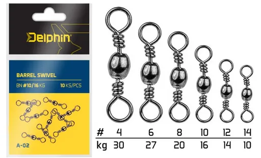 Delphin Obratlík Barrel Swivel A-02 10ks,Delphin Obratlík Barrel Swivel A-02 10ks