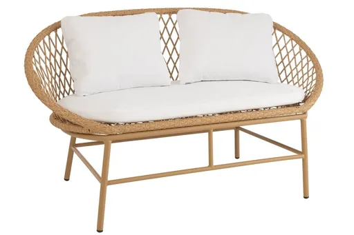 Béžová ratanová zahradní dvojsedačka Zayo Beige - 129*61*81cm J-Line by Jolipa