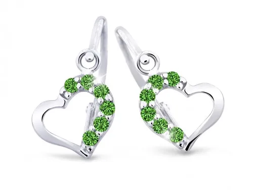 Cutie Jewellery Něžné dětské náušnice z bílého zlata C2757-10-X-2 zelená