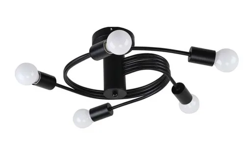 Stropní lampa černá 5xE27 Filetta