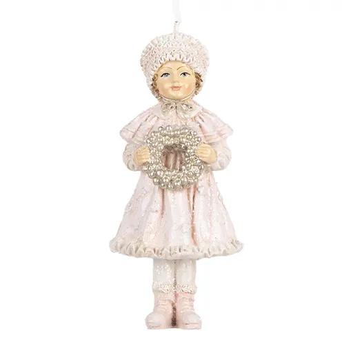 Béžová válcová svíčka s vroubkováním Led Candle - Ø 8*13 cm / 2*AA Clayre & Eef