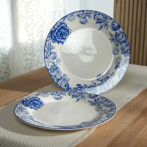 2 mělké talíře Růže