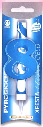 Dortová fontána číslo 8 modrá - Pyrogiochi