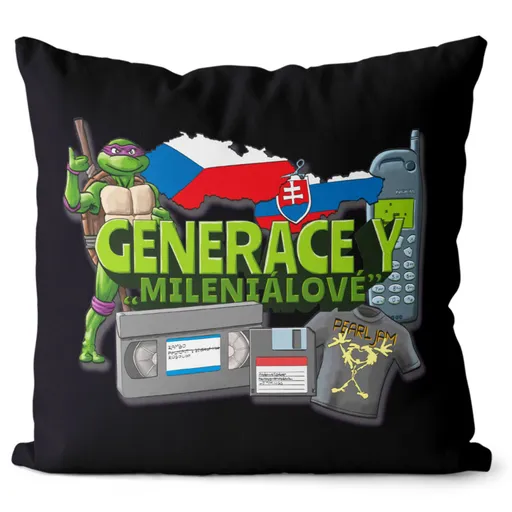 Polštář Generace Y – Mileniálové (Velikost: 40 x 40 cm)