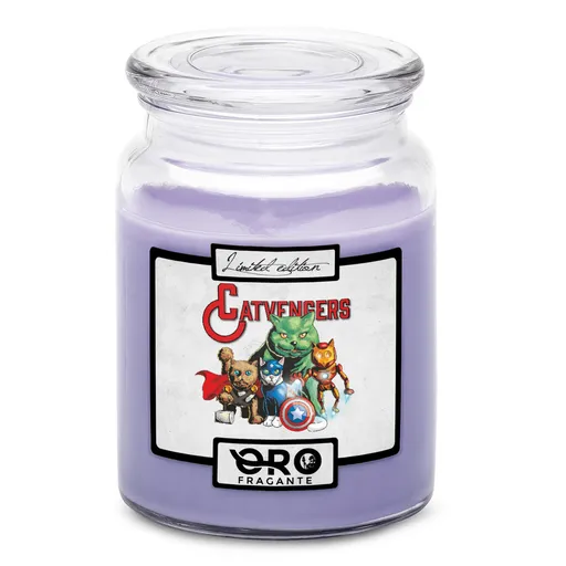 Svíčka Catvengers (Vůně svíčky: Levandule)