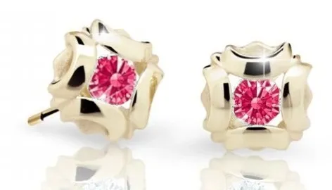 Cutie Jewellery Slušivé dětské náušnice ze žlutého zlata C2216-30-X-1 fuchsiová