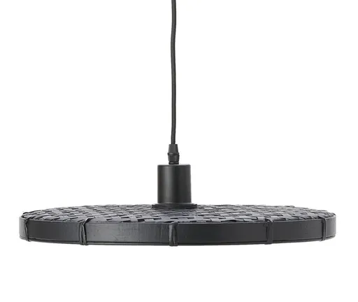 Černé ratanové světlo Paloma s výpletem - Ø 40*3cm / E27 Light & Living