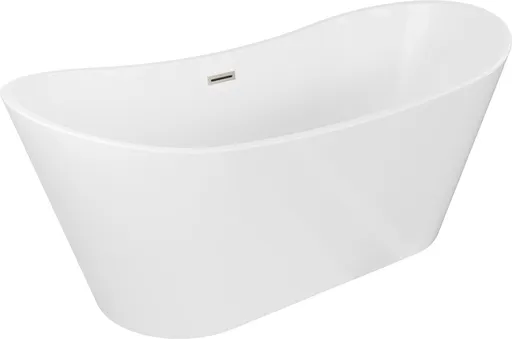 MEXEN/S Montana vana volně stojící 170 x 80, bílá, sifon a přepad nikl kartáčovaná 52011708000-97