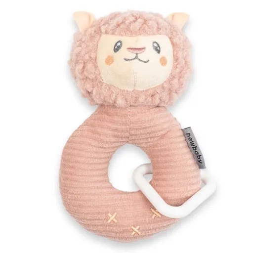 NEW BABY LAMA Chrastítko, lososová, velikost