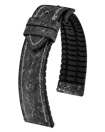 Řemínek Hirsch Stone - černý - 20 mm - L – Standardní délka (doporučujeme) - 18 mm - Černá