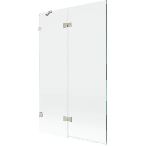 MEXEN/S Lunar vanová zástěna 2-křídlová levá 110 x 150, transparent, nikl kartáčovaný 897-110-100-97-00-L