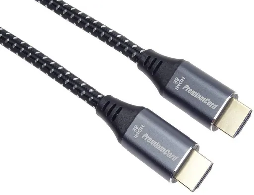 PREMIUMCORD Kabel HDMI 2.1 High Speed + Ethernet kabel 8K@60Hz, zlacené konektory, 1, 5m