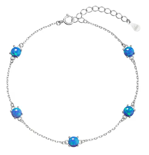 Evolution Group - Pavona Slušivý stříbrný náramek se syntetickými opály 13029.3 blue