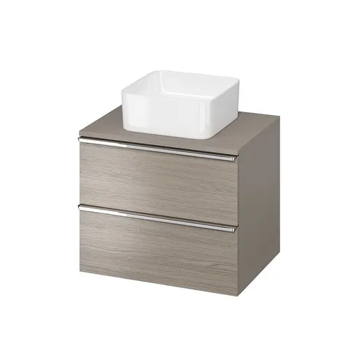 CERSANIT Skříňka VIRGO 60 šedý dub pod umyvadlo na desku s chromovými úchyty S522-022