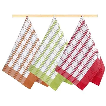 Bellatex Sada 3 kusů - 50 × 70 cm - kostka - oranžová, červená, zelená (3247)