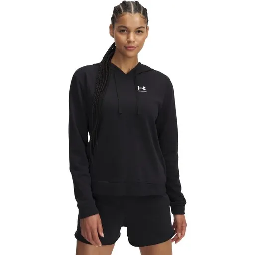 Under Armour RIVAL TERRY HOODIE Dámská mikina, černá, velikost S