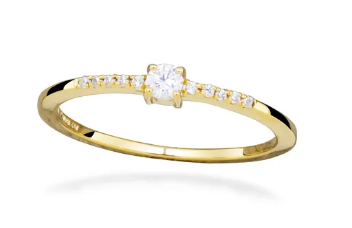 Silver Cat Krásný pozlacený prsten s kubickými zirkony SC553 54 mm